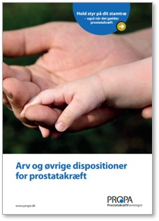 Illustration af et stamtræ, der symboliserer arvelighed og familiær risiko for prostatakræft. Forside til PROPAs brochure Arvelighed og risiko for prostatakræft – hvad du bør vide.