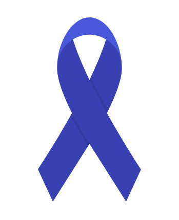 Blå kræftsløjfe, der symboliserer håb og fællesskab – et visuelt udtryk for at blive medlem af PROPA.
